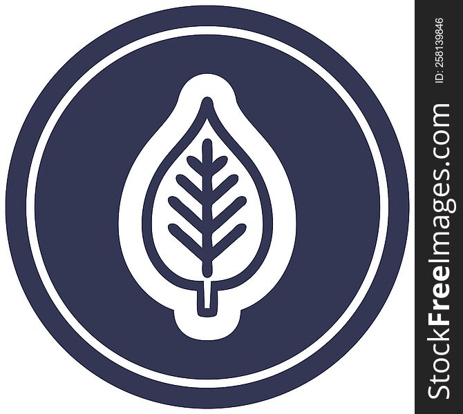 natural leaf circular icon symbol