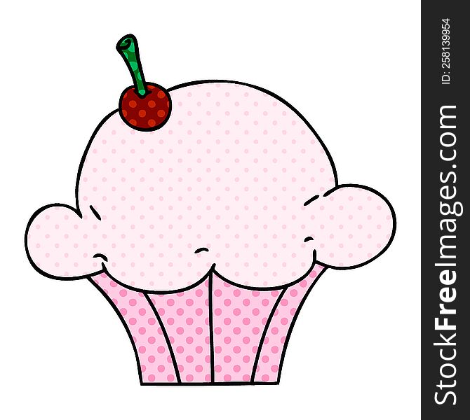 Quirky Comic Book Style Cartoon Muffin
