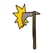 Cartoon Doodle Viking Axe Stock Photos