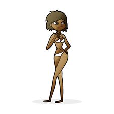 Free Cartoon Woman In Bikini Stock Images - 258149734