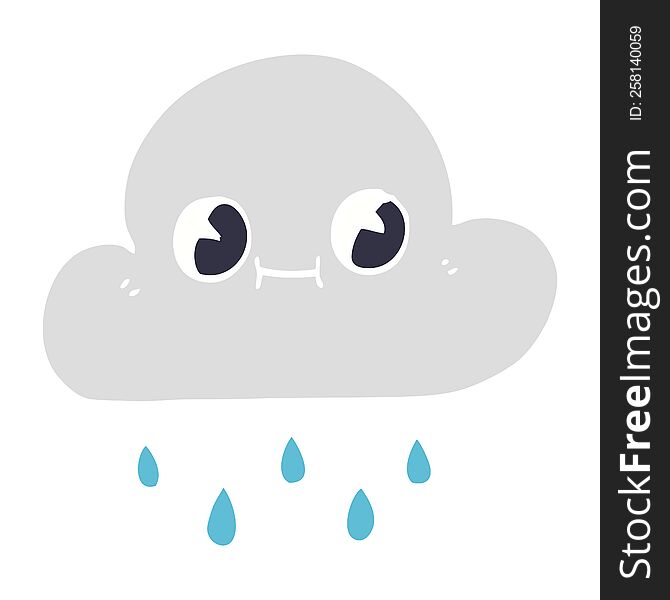 Cartoon Doodle Rain Cloud