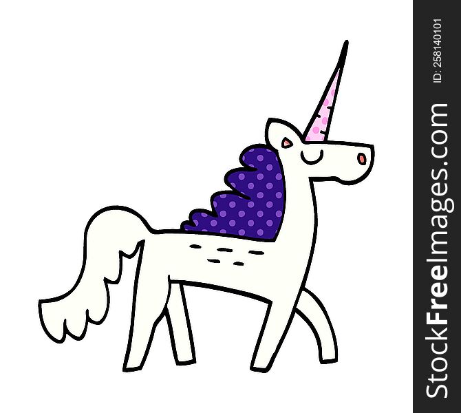 cartoon doodle mystical unicorn