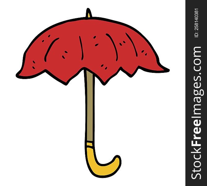 cartoon doodle open umbrella