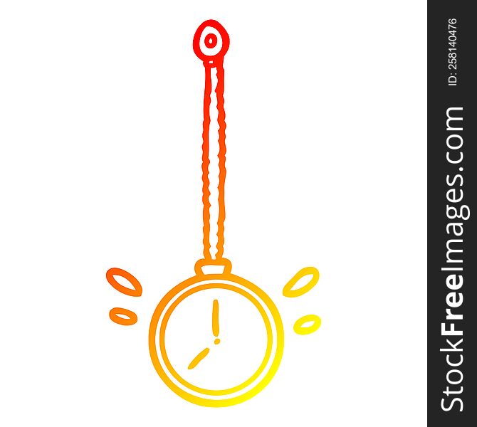 warm gradient line drawing of a swinging gold hypnotist watch