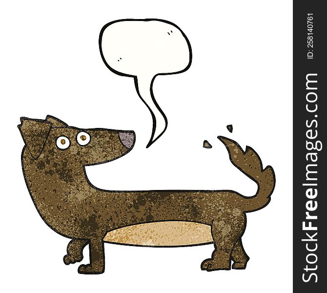 Speech Bubble Textured Cartoon Dog