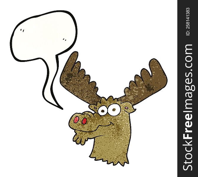 freehand speech bubble textured cartoon moose