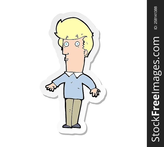 sticker of a cartoon startled man