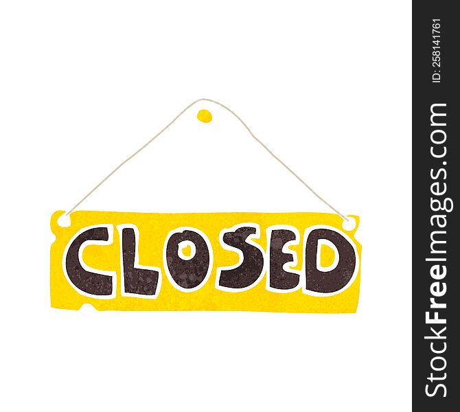 cartoon closed shop sign