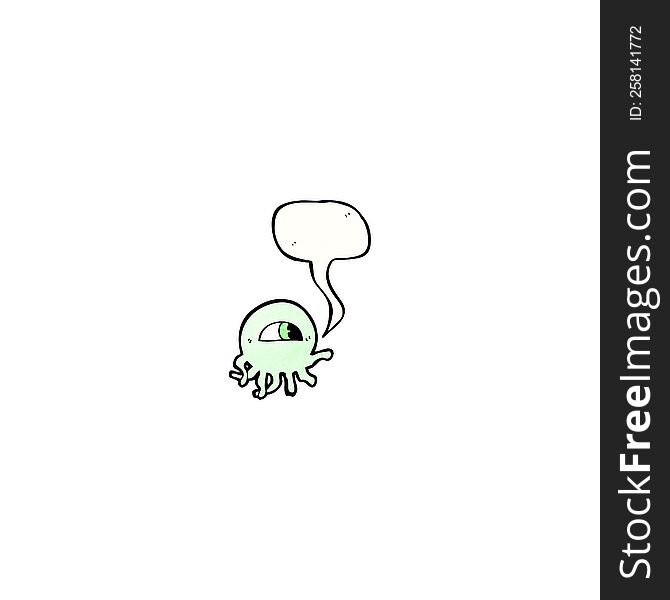 Cartoon Jellyfish With Speech Bubble