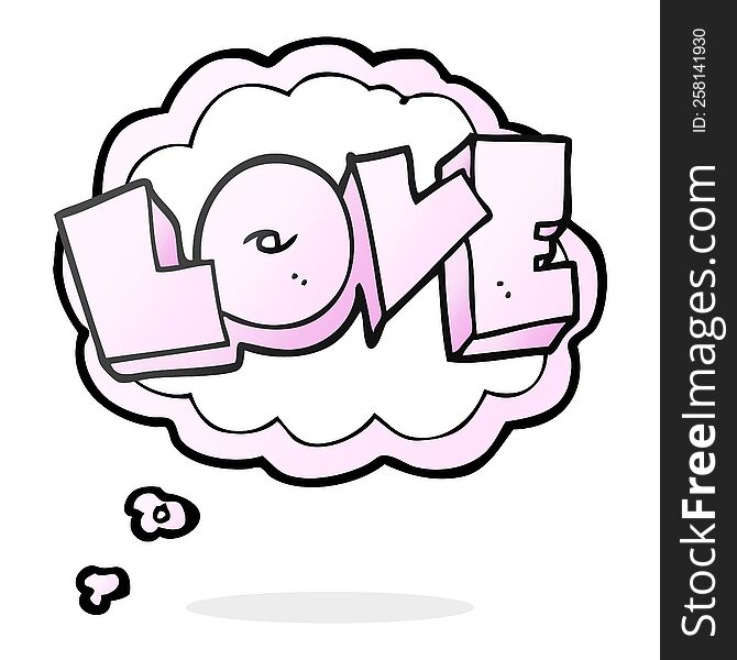 Thought Bubble Cartoon Love Sign