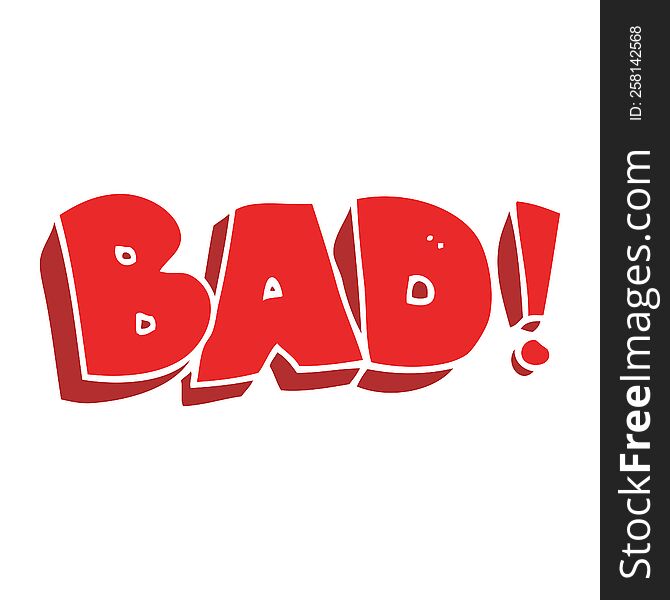 Flat Color Illustration Of A Cartoon Bad Symbol