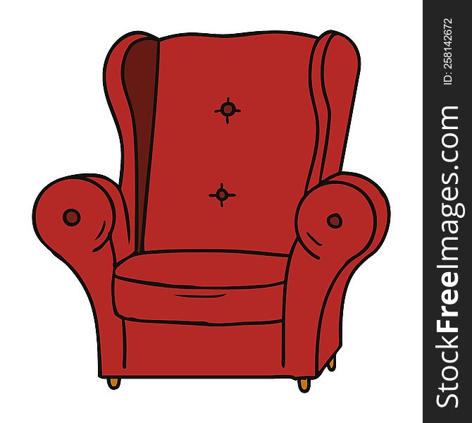 cartoon doodle of an old armchair