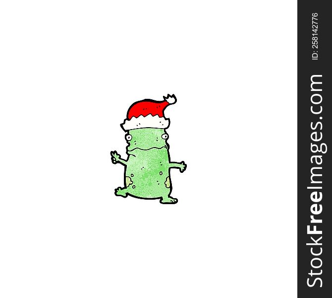 cartoon christmas party frog