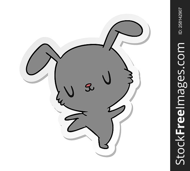 sticker cartoon illustration kawaii cute furry bunny. sticker cartoon illustration kawaii cute furry bunny