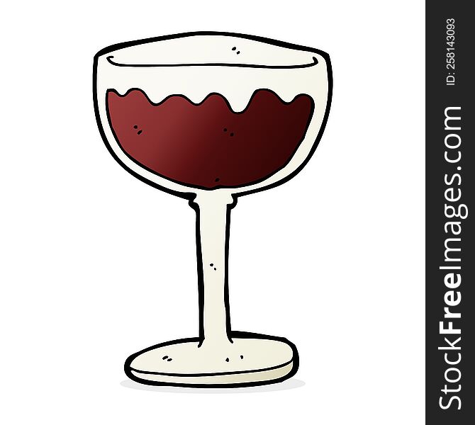 cartoon glass of red wine