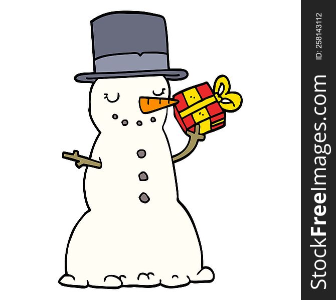 Cartoon Christmas Snowman