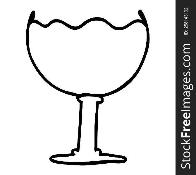 line drawing cartoon glass of drink