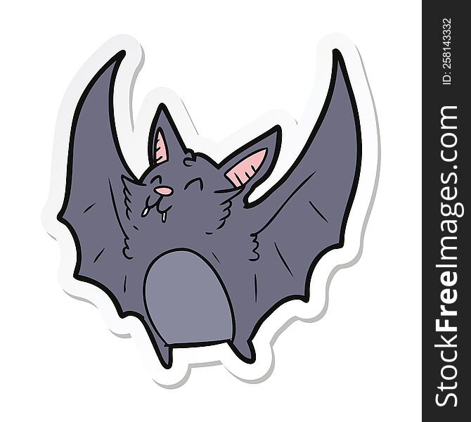 sticker of a cartoon halloween bat