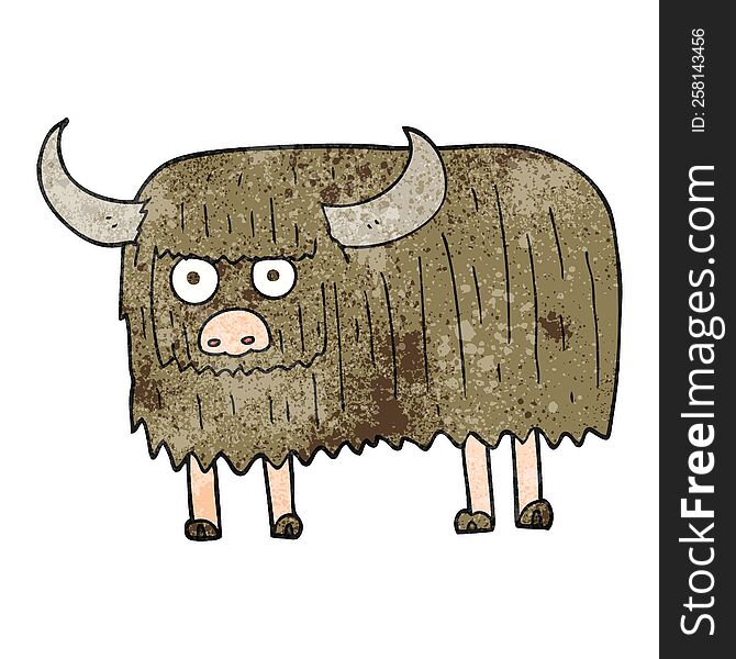 Textured Cartoon Hairy Cow