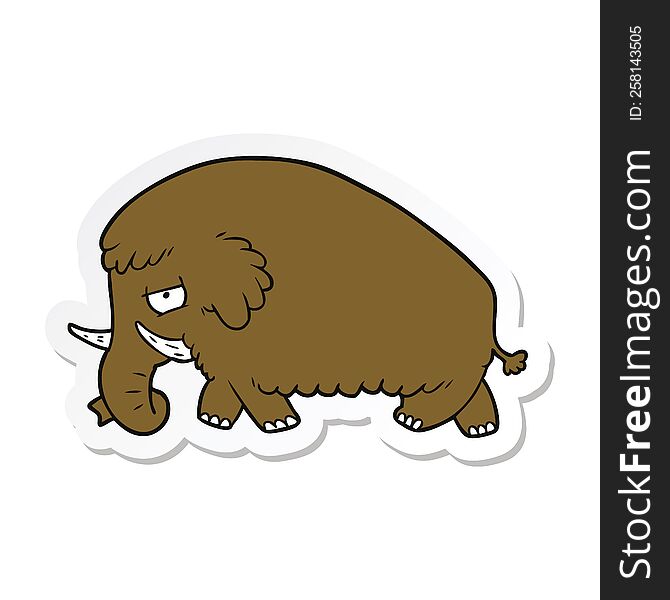 sticker of a cartoon mammoth