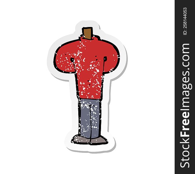 retro distressed sticker of a cartoon body standing still