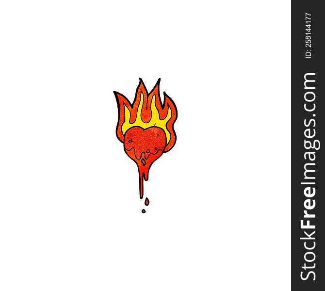 flaming heart cartoon