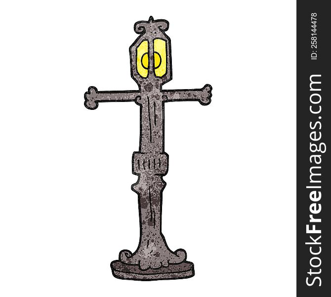 freehand textured cartoon street lamp