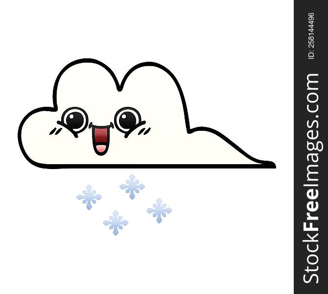 gradient shaded cartoon of a snow cloud