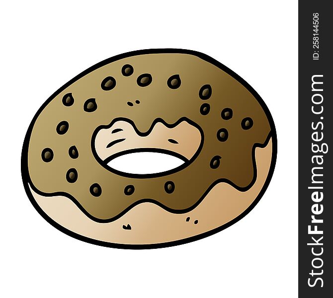 cartoon doodle chocolate coated donut
