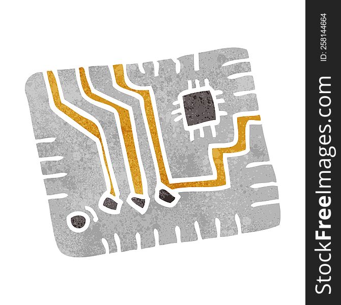 Retro Cartoon Computer Circuitboard