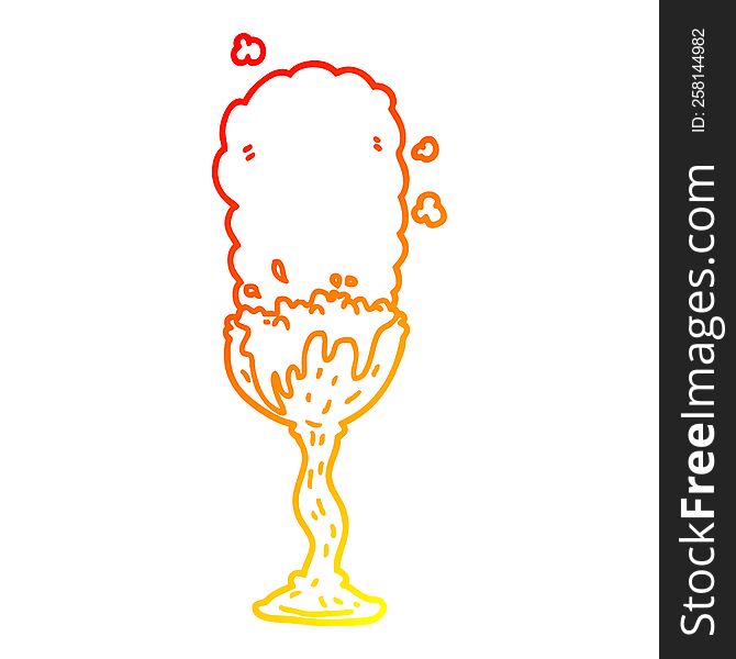 warm gradient line drawing of a cartoon potion goblet