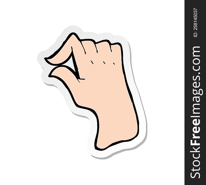 sticker of a cartoon pinching hand symbol