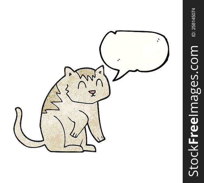 Speech Bubble Textured Cartoon Cat