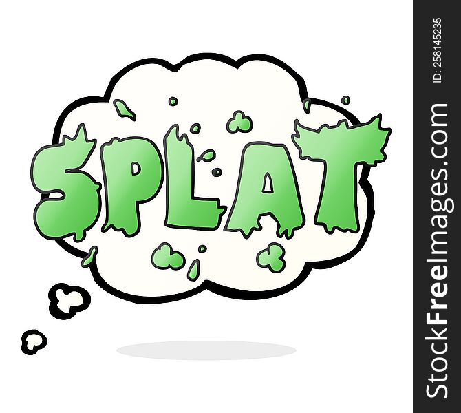 freehand drawn thought bubble cartoon splat