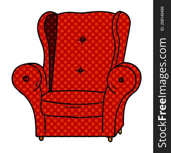 Cartoon Doodle Of An Old Armchair