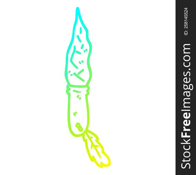 cold gradient line drawing of a cartoon stone dagger