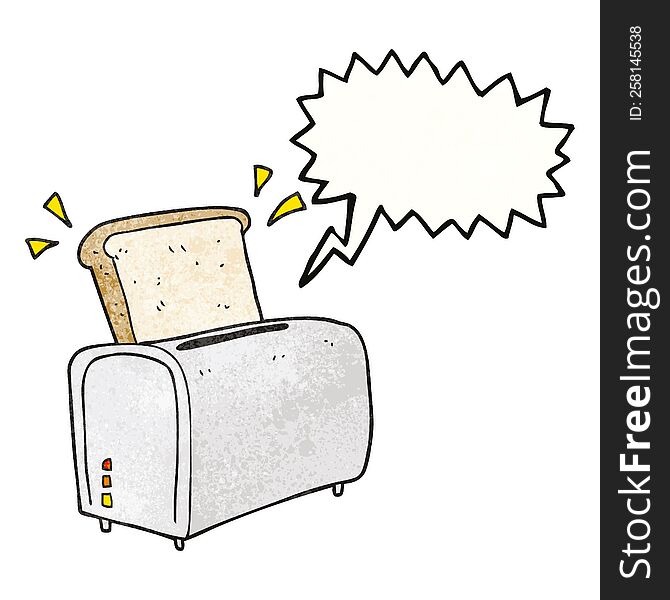 Speech Bubble Textured Cartoon Toaster