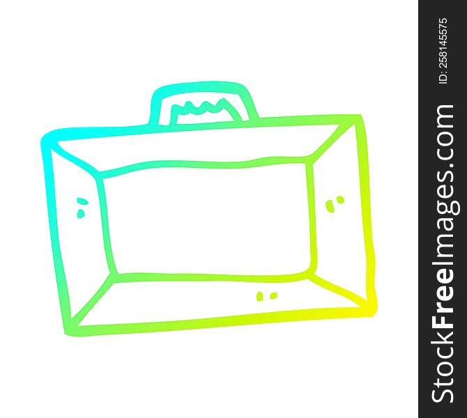 cold gradient line drawing of a cartoon briefcase