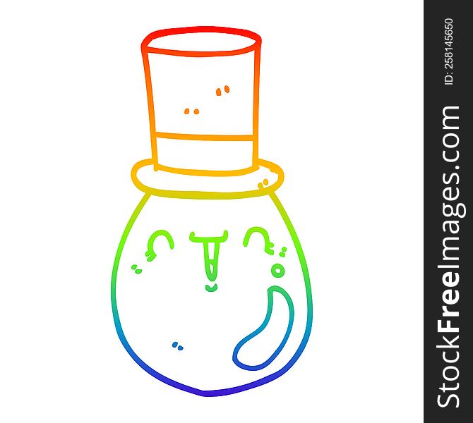 Rainbow Gradient Line Drawing Cartoon Posh Egg