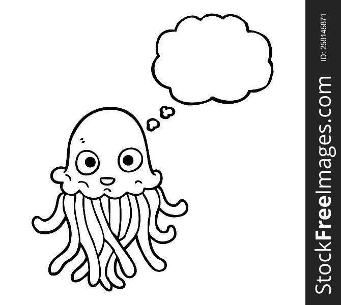 Thought Bubble Cartoon Octopus