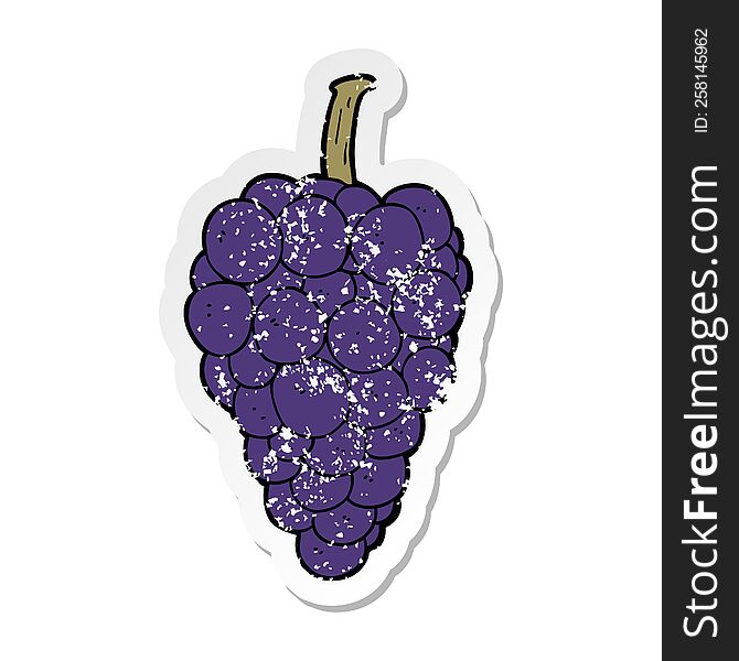 Distressed Sticker Of A Cartoon Grapes