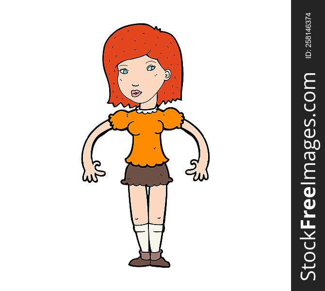 cartoon woman looking sideways