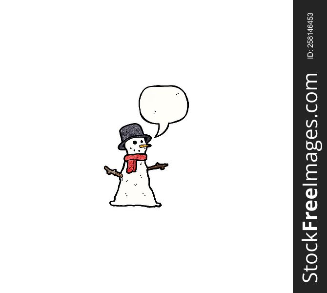 snowman with speech bubble