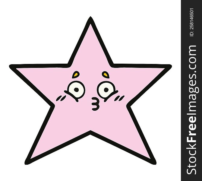 cute cartoon of a star fish. cute cartoon of a star fish