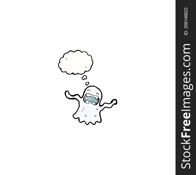 Cartoon Ghost With Thougth Bubble