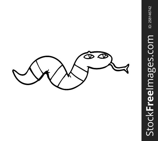 line drawing cartoon snake