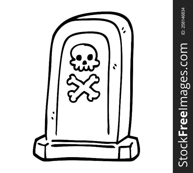 line drawing cartoon spooky victorian grave