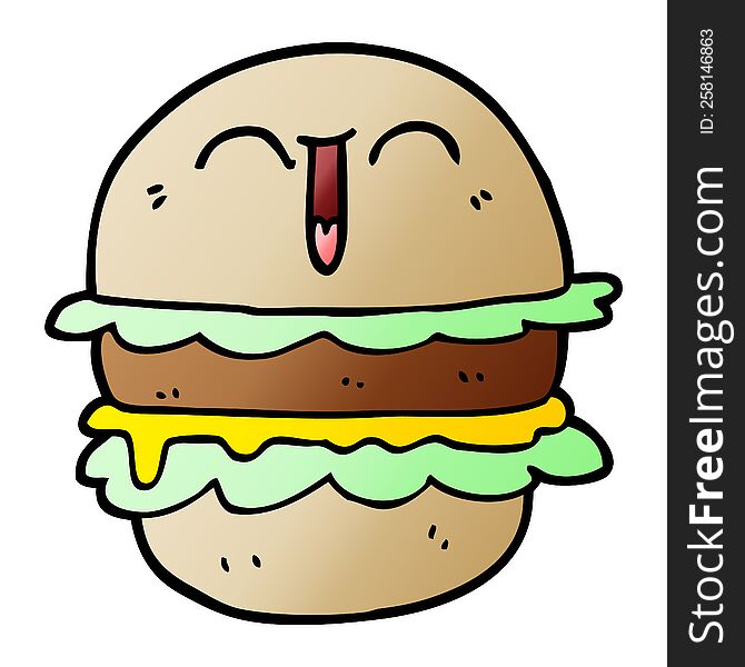 Vector Gradient Illustration Cartoon Burger