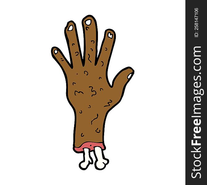 gross zombie hand cartoon