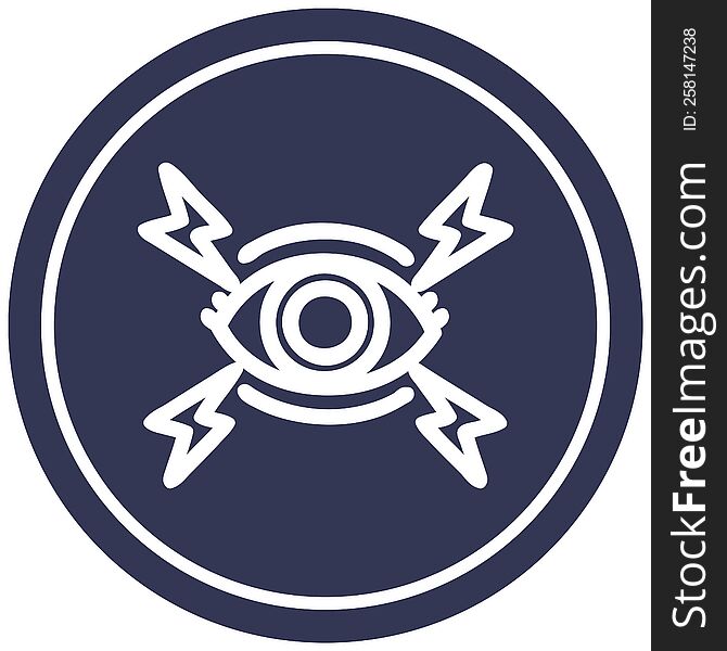 mystic eye circular icon symbol